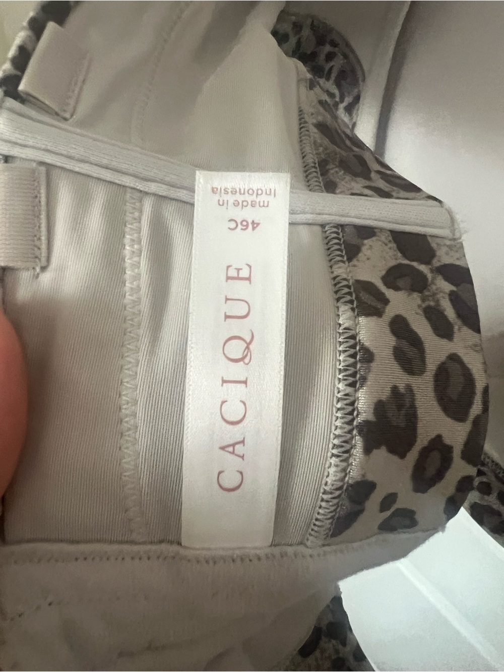 Cacique Gray Leopard Print Strapless Balconette Bandeau - Picture 4 of 4